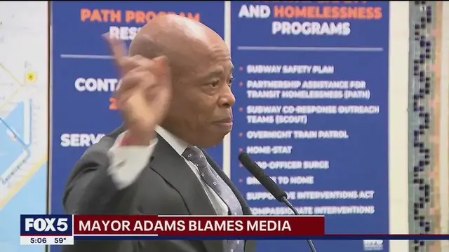 'Video thumbnail for NYC mayoral race latest: Adams lashes out on the media, campaign trail'