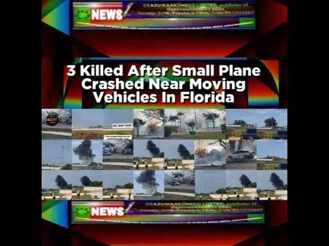 Video thumbnail for 3 Killed After Small Plane Crashed Near Moving Vehicles In Florida