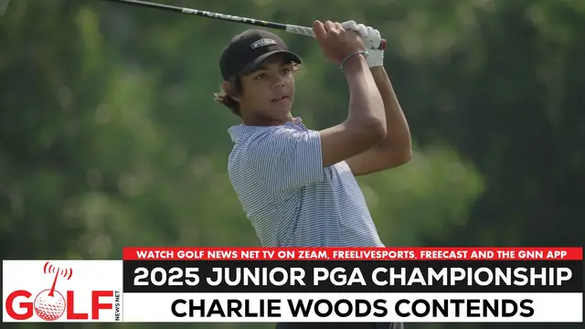 'Video thumbnail for Charlie Woods finished T-9 at Junior PGA Championship'