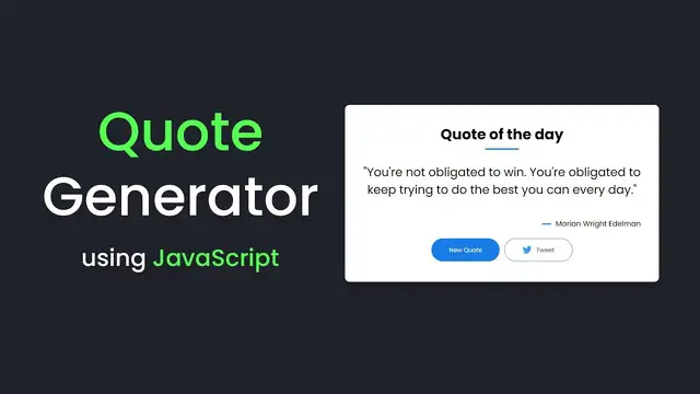 Video thumbnail for How To Make Quote Generator Website Using HTML CSS And JavaScript