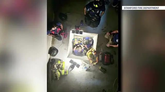 Video thumbnail for ‘Uncommon’ and ‘intensive.’ Stamford fire chief discusses rescue of construction worker from empty water tank