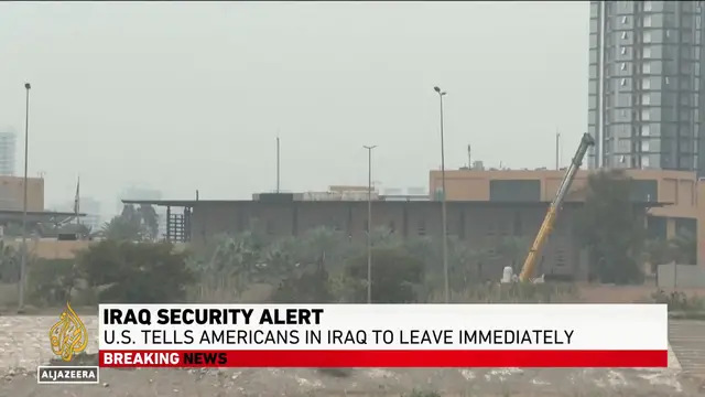 Video thumbnail for US Embassy in Baghdad urged American citizens to leave Iraq immediately
