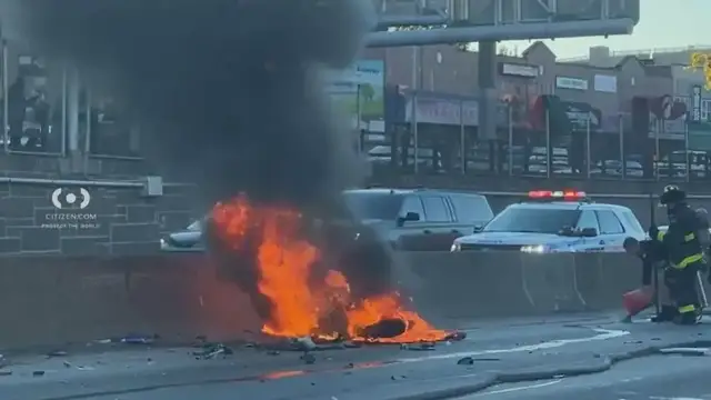 Video thumbnail for Motorcyclist killed in fiery Cross Bronx Expressway hit-and-run