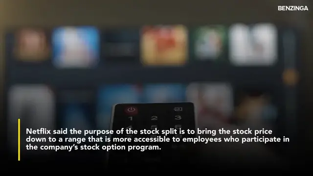 'Video thumbnail for Netflix Announces 10-For-1 Stock Split, Shares Rise'