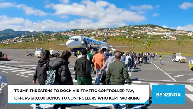 'Video thumbnail for Trump Threatens To Dock Air-Traffic Controller Pay, Offers $10,000 Bonus To Controllers Who Kept Working'