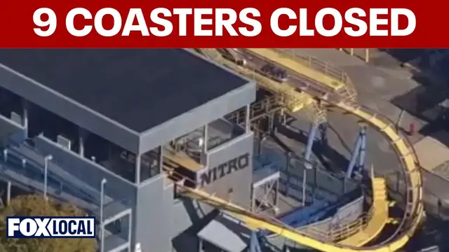 Video thumbnail for Shutdown of 9 Six Flags roller coasters puts park safety protocols in focus
