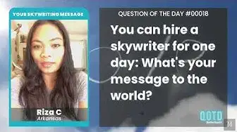 Video thumbnail for Riza has words of encouragement for her sky message. How nice!