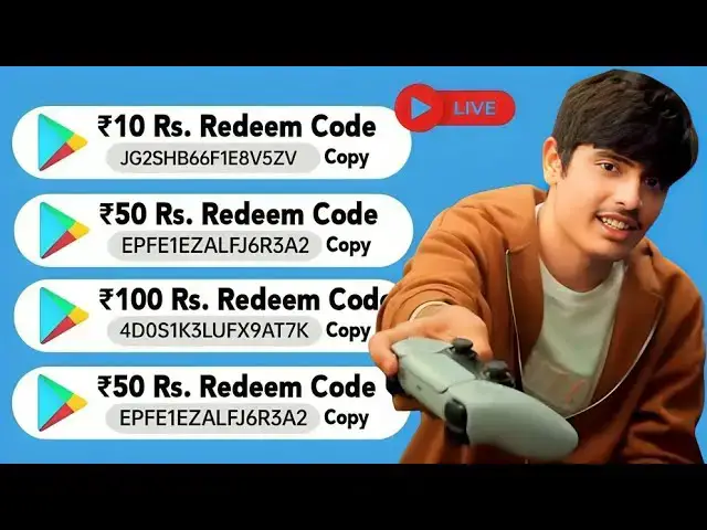 'Video thumbnail for FREE REDEEM CODE GIVEAWAY LIVE Google Play REDEEM codes Loot !'