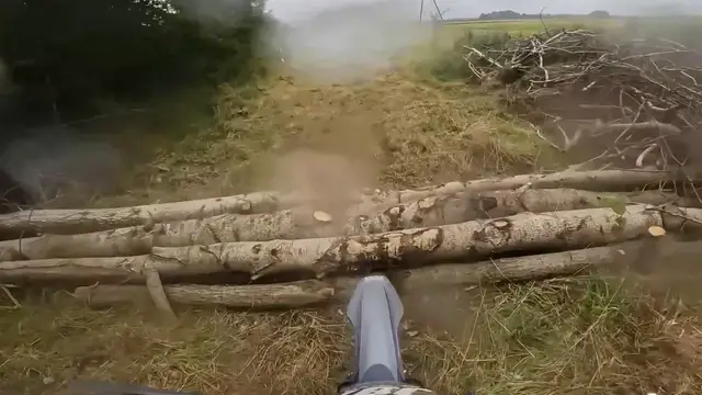 Video thumbnail for Teen Rider Falls While Crossing Log Obstacle on Dirt Bike