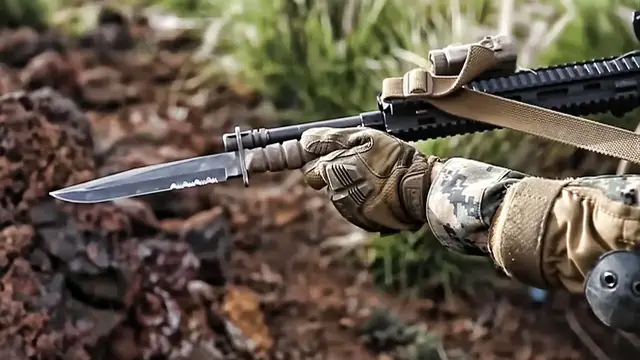 'Video thumbnail for Marines Fix Bayonets At Pohakuloa Training Area Range 10'