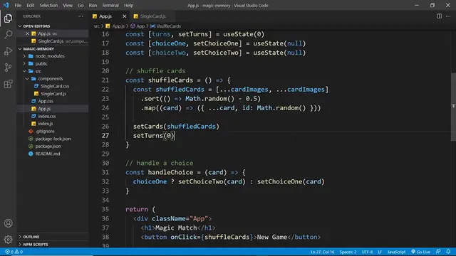 Video thumbnail for Build a Memory Game with React #6 - Comparing Card Choices