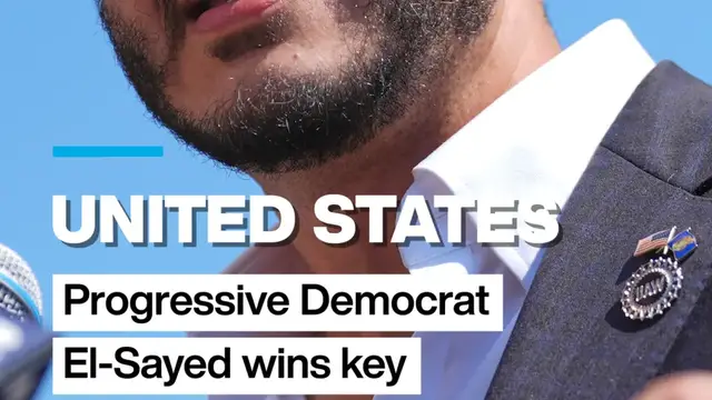 Video thumbnail for US: Progressive Democrat El-Sayed wins key Michigan primary