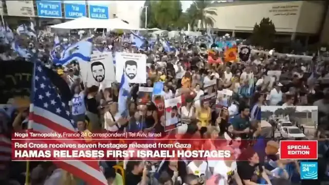 'Video thumbnail for Israel: Thousands celebrate hostages’ return in Tel Aviv’s Hostages Square'