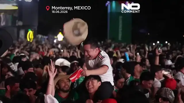 Video thumbnail for Celebrations as Mexico becomes first nation to reach World Cup knockout stage