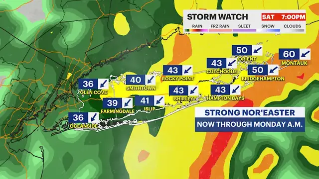 Video thumbnail for STORM WATCH: Major nor'easter brings strong wind, flooding, heavy rain to LI
