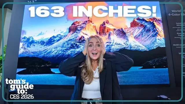 Video thumbnail for Hisense 163MX Hands On! 163" RGBY MicroLED Just Won CES 2026
