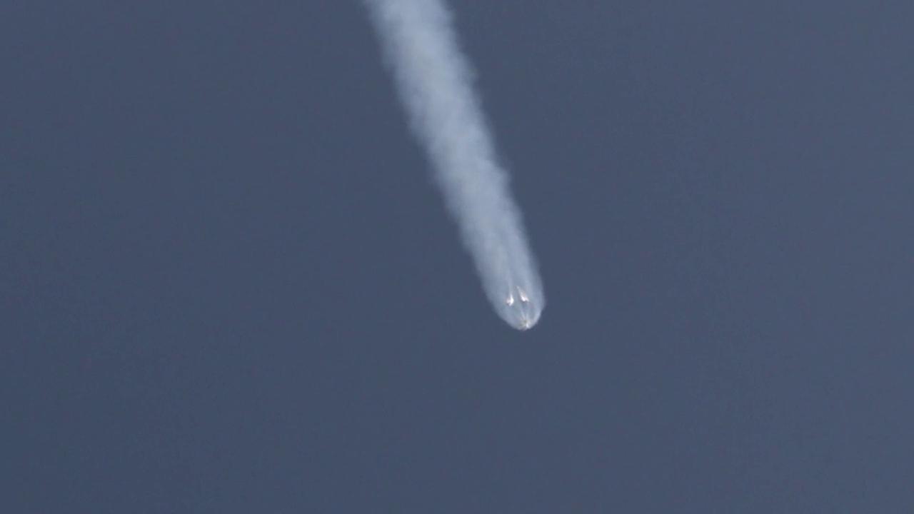 Video thumbnail for US: Falcon Heavy Launch Sends ViaSat-3 F3 Into Space From Kennedy Space Center.