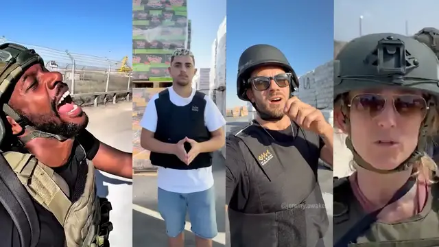 'Video thumbnail for Israeli army takes influencers to see controversial GHF food aid in Gaza'
