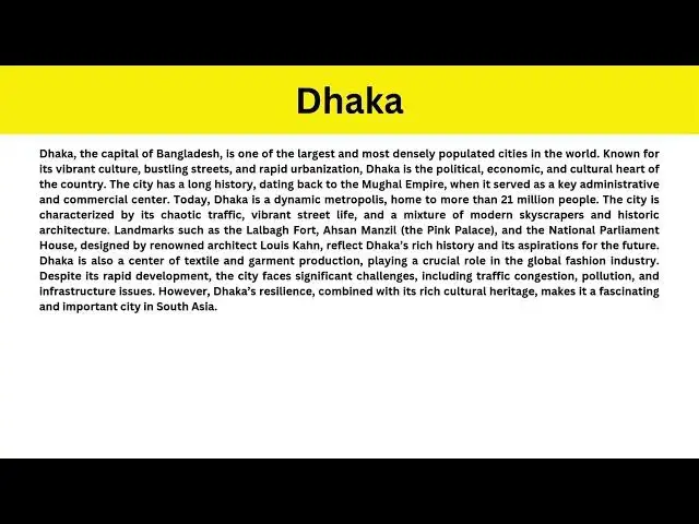 Video thumbnail for Short Paragraph on Dhaka