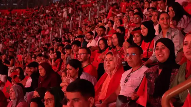 Video thumbnail for Morocco: Moroccan fans pack Rabat stadium to watch World Cup quarterfinal against France.