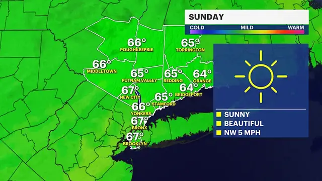 Video thumbnail for A frosty start to Sunday before milder temperatures take over in Brooklyn