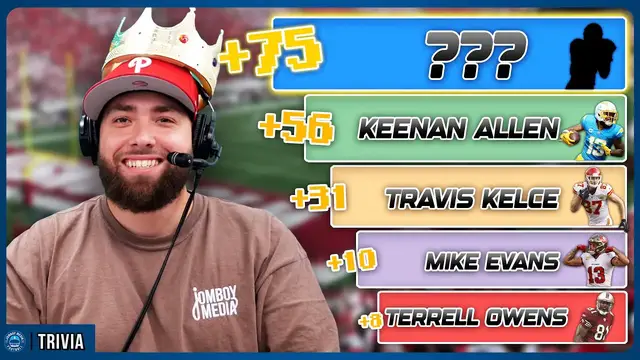 Video thumbnail for Who has the 75th most Receiving Touchdowns ALL TIME? (NFL Pinpoint Challenge)