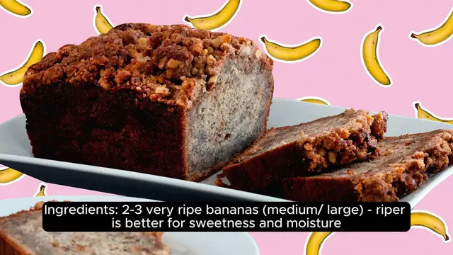 Video thumbnail for Banana bread recipe