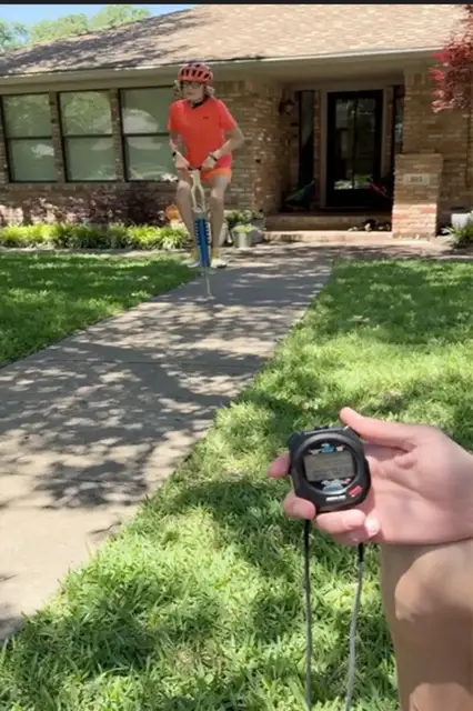 'Video thumbnail for Most pogo stick jumps in one minute - 190 by Cooper Hummel'