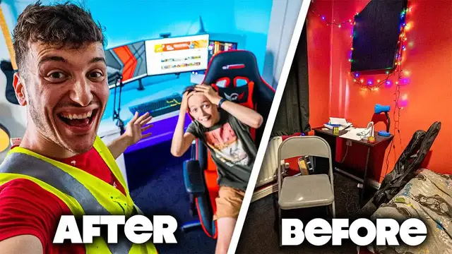 'Video thumbnail for frenchiefries: i built my subscriber's dream gaming room in england!'
