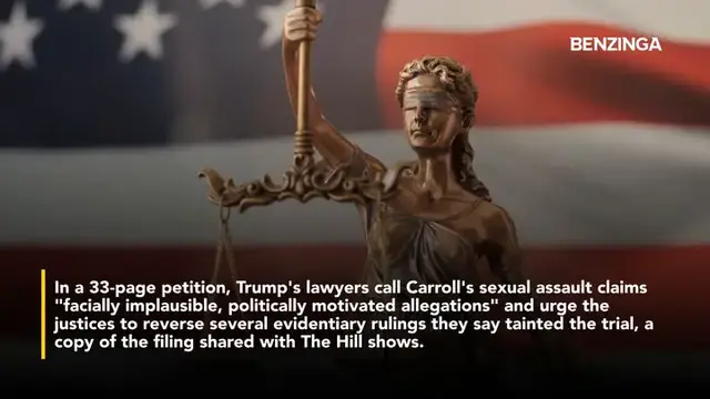 'Video thumbnail for Trump Asks Supreme Court To Throw Out E. Jean Carroll Abuse Verdict'