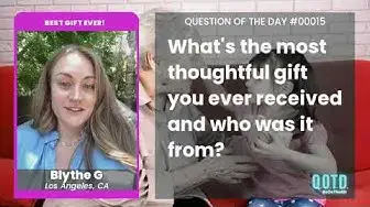 Video thumbnail for Blythe's favorite gift? A scrapbook from her friend. Stealing this gift idea, brb