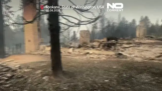 Video thumbnail for Wildfires destroy hundreds of homes near Spokane, Washington