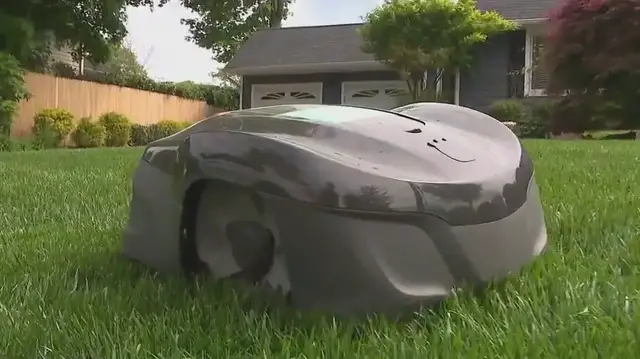 Video thumbnail for LI lawncare company uses robotic mowers