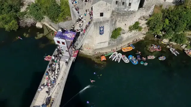 Video thumbnail for Bosnia and Herzegovina: Red Bull Cliff Diving World Series held at Bosnia's iconic Mostar Bridge.