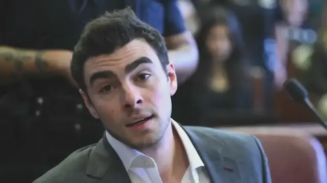 Video thumbnail for Luigi Mangione in court on anniversary of shooting