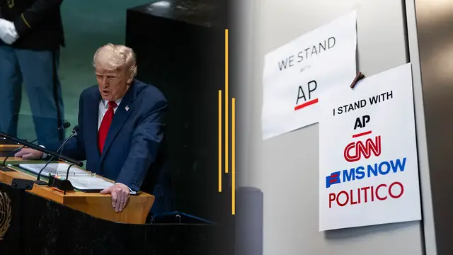 Video thumbnail for Trump set for UN speech with Iran in focus; White House media ban goes to court