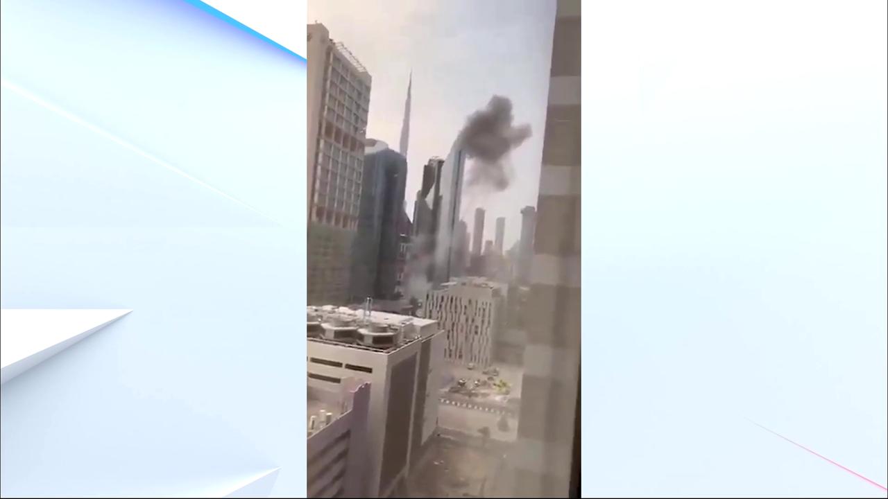 Video thumbnail for Dubai financial hub rocked by multiple explosions before black smoke spotted billowing above skyline