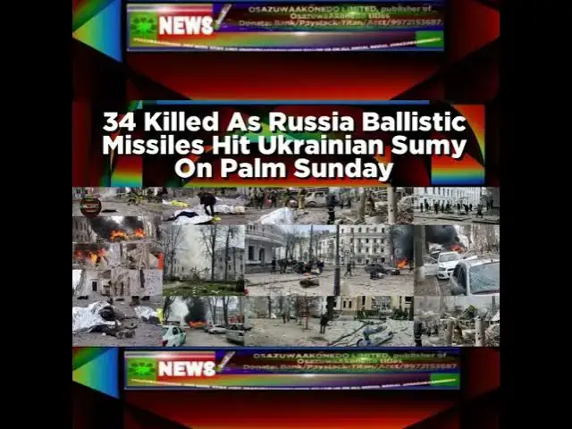 Video thumbnail for 34 Killed As Russia Ballistic Missiles Hit Ukrainian Sumy On Palm Sunday
