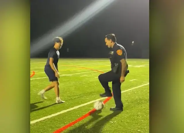 Video thumbnail for Suffolk police reunite with teens after viral soccer match in Centereach