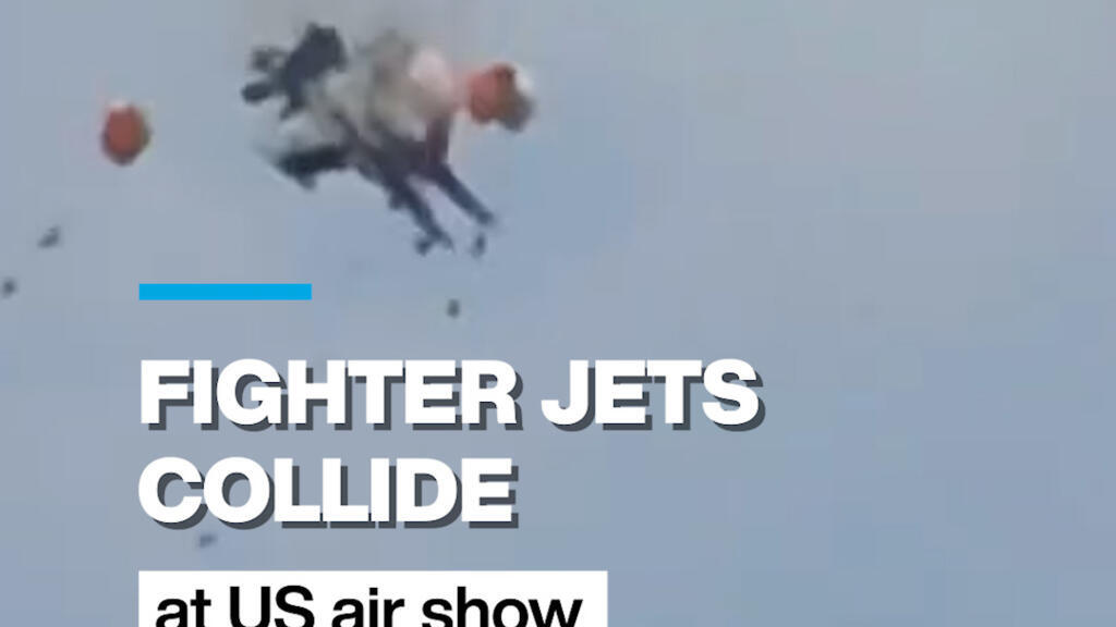 Video thumbnail for Fighter jets collide at US air show