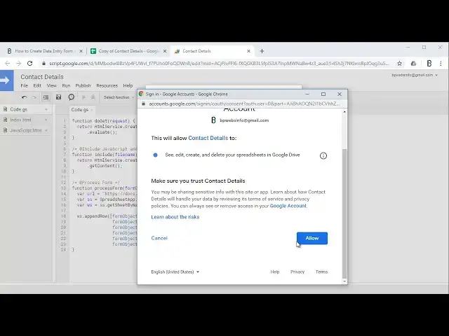 'Video thumbnail for How to Create Data Entry Form with Google HTML Service and Submit Data to Google Sheets'