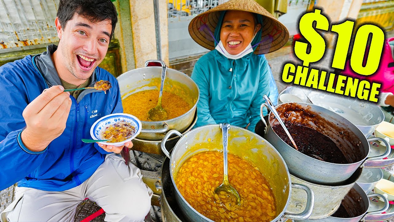 Video thumbnail for Vietnam $10 Street Food Challenge!! NON-STOP Vietnamese Food Tour in Hội An!