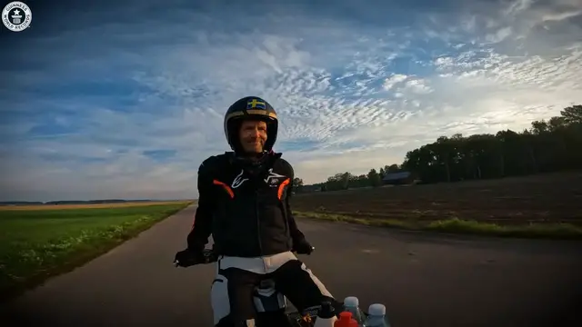 Video thumbnail for Epic motorcycle rider demonstrates backwards driving skills