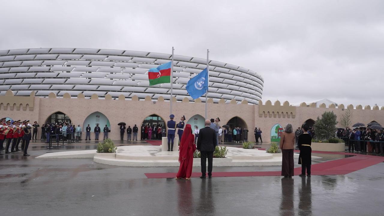 Video thumbnail for Azerbaijan: A flag-raising ceremony of the flags of Azerbaijan and the United Nations held in Baku as part of WUF13.