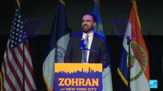 'Video thumbnail for Zohran Mamdani makes history as New York City’s first South Asian mayor'