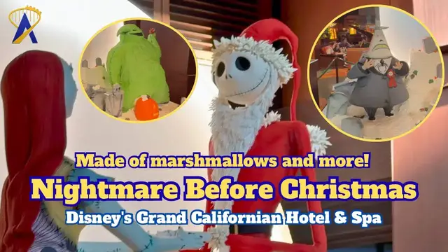 Video thumbnail for Stunning Confection Nightmare Before Christmas Display at Disney's Grand Californian! It's Edible!