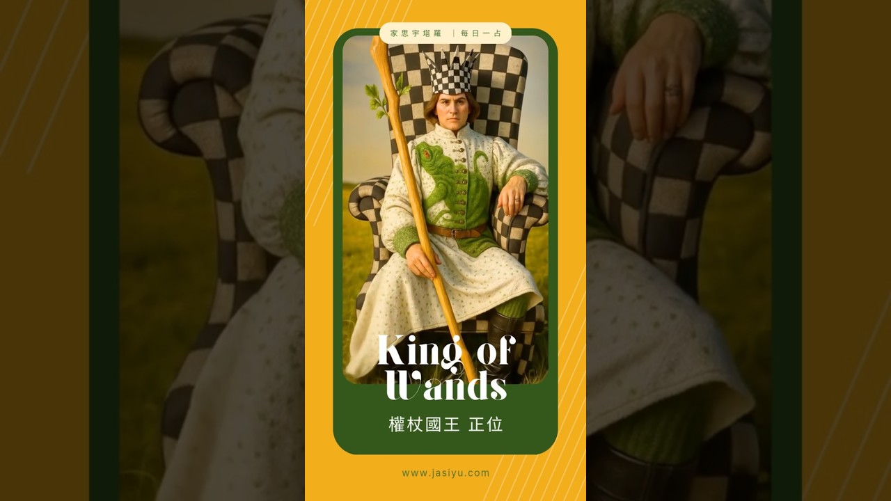 Video thumbnail for 【塔羅每日一占】帶著遠見與自信行動｜權杖國王正位 #家思宇塔羅 #感情 #深度自我覺察