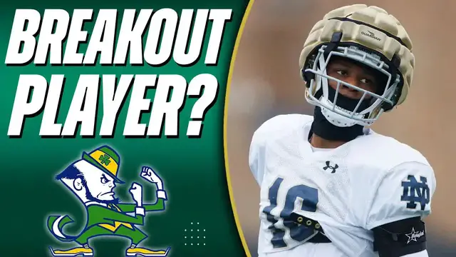 'Video thumbnail for Notre Dame Fighting Irish - A to Z Sports : tae johnson impresses at fall camp, potential 2025 breakout star?'
