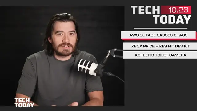 'Video thumbnail for Impacts of the Huge AWS Outage, Xbox Continues Price Hikes, Kohler's New Bathroom Camera | Tech Today'