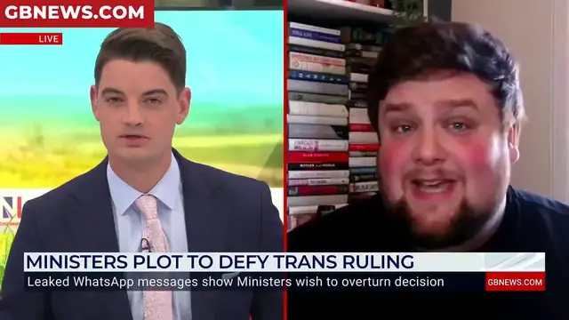 'Video thumbnail for WATCH: Trans row EXPLODES on GB News as Ben Leo slaps down guest'